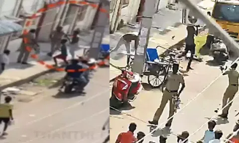 Visuals of three youths attacked patrol cops in Kannagi Nagar (Dailythanthi)