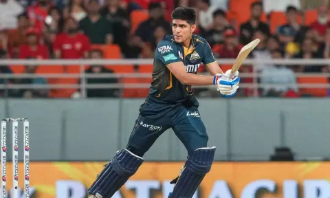 Shubman Gill plays a shot during the match (PTI)&nbsp;