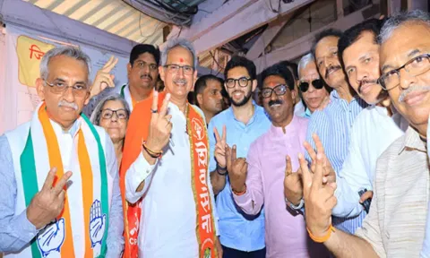 Shiv Sena (UBT) candidates Arvind Sawant, Anil Desai file nomination for Lok Sabha polls in Mumbai (ANI)
