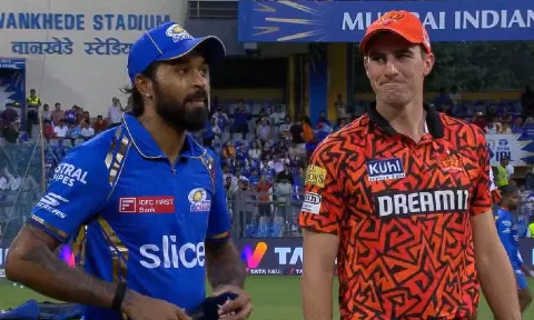 Hardik Pandya and Pat Cummins during the toss (Screengrab)