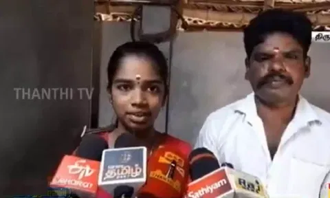 Durga Devi second-highest scorer in Tiruvarur district. (Screengrab)