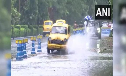 Waterlogging witnessed in parts of Kolkata due to cyclone Remal (ANI)
