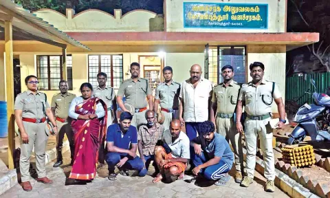 Accused with the forest department officials