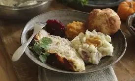 A dish with roast turkey breast (Photo/AP)
