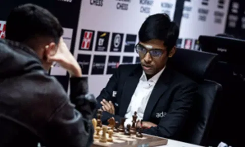R Praggnanandhaa during match session (IANS)