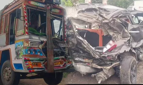 7-year-old boy among two killed in car-lorry collision on Chennai-Trichy highway
