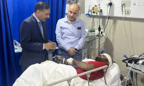 &nbsp;Adarsh Swaika, Ambassador of India to Kuwait, visited the Farwaniya Hospital in Kuwait city