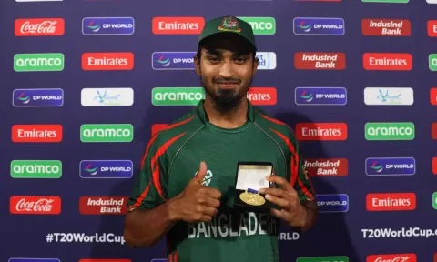 &nbsp;Tanzim Sakib was awarded player of the match (Photo: X/@BCBtigers)