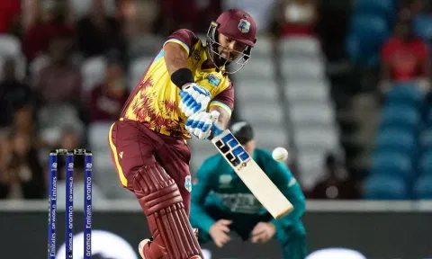 Nicholas Pooran during the match against New Zealand (Photo: PTI)&nbsp;