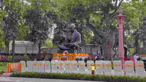 The statue of Mahatma Gandhi during the inauguration of the 'Prerna Sthal' at the Parliament House complex, in New Delhi, Sunday, June 16, 2024 (Photo/PTI)