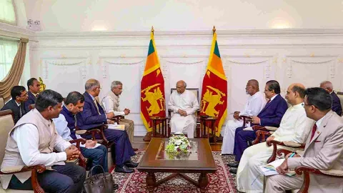 External Affairs Minister S. Jaishankar with Prime Minister of Sri Lanka Dinesh Gunawardena during a meeting, in Sri Lanka, Thursday, June 20, 2024. (Photo/PTI)&nbsp;