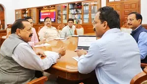 ISRO Chairman S. Somanath, his team and senior officials&nbsp;