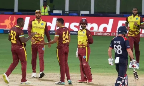 Andre Russell celebrates with his teammates after picking up a wicket (Photo: X/@windiescricket)
@windiescricket
@windiescricket
@windiescricket
@windiescricket
@windiescricket