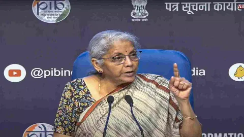 Union Finance Minister Nirmala Sitharaman addresses a press conference after the 53rd GST Council Meeting (Photo/PTI)