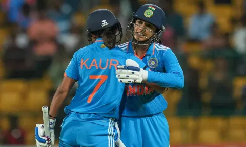 Indian player's Smriti Mandhana and Harmanpreet Kaur (PTI)&nbsp;