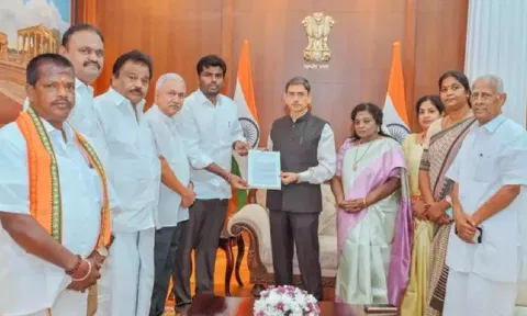 BJP delegation led by its state chief K Annamalai on Monday met Tamil Nadu Governor RN Ravi