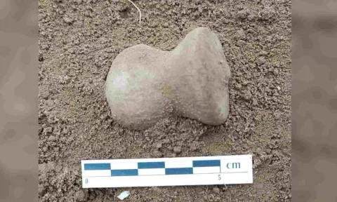 Tamil Nadu State Department of Archaeology unearthed a flint seal in the ongoing excavation work at Sennanur site