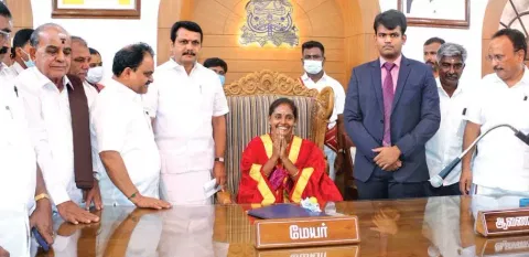 Coimbatore Mayor Kalpana Anandakumar at her office (file photo)