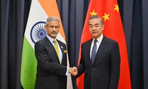 External Affairs Minister S. Jaishankar with Chinese counterpart Wang Yi&nbsp;