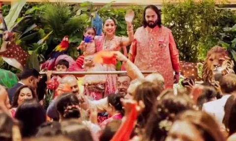Anant Ambani and Radhika Merchant’s Mameru ceremony (PTI)