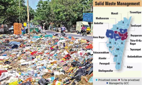 City’s roads and lanes are littered with uncleared Corporation-owned trash cans (Photo/Hemanathan M)