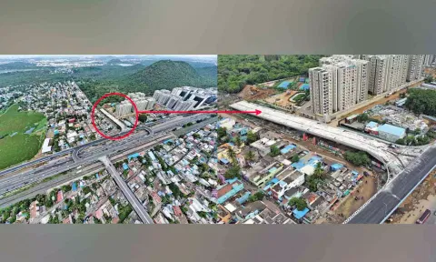 Aerial view of the under construction flyover at Perungalathur. ( Photo Credits: Sam Augustine)