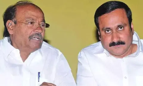 PMK founder S Ramadoss and president Anbumani Ramadoss&nbsp;