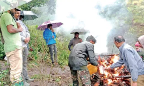 Forest officials consign tiger’s carcass to fire