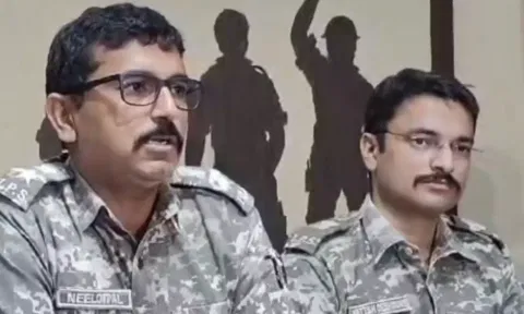 Gadchiroli SP Neelotpal addresses a press conference regarding the Naxal encounter near the Chhattisgarh border on Wednesday, in Gadchiroli district (PTI)