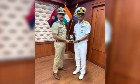 Donny Michael, IG, Commander, Coast Guard with&nbsp; A Arun, Commissioner of Police