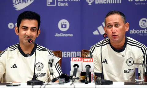 Indian men's cricket team head coach Gautam Gambhir and BCCI Chief selector Ajit Agarkar (PTI)
