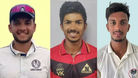L to R: Harsh Dubey, R Vimal Khumar, S. Ajith Ram&nbsp;