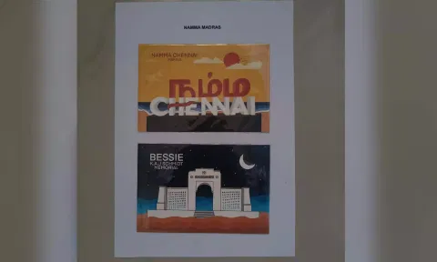 Postcards from the 'Madras Through Picture Postcards' exhibition