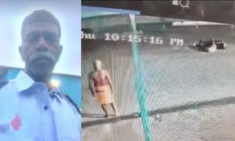 Deceased Ashok Kumar: Video grab of Ashok Kumar, who suffered a fatal fall off his moped, on Thursday night.