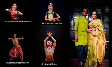 The artistes; Swati Athmanathan and Santanu Roy (R)