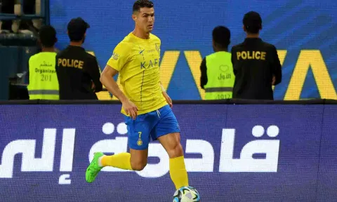 Cristiano Ronaldo in action at the Saudi League