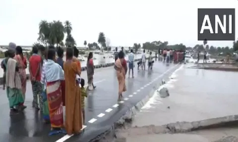 Flood affected area in Telangana's Khamman district (ANI)