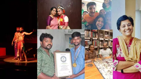 Pictures of people with their gurus&nbsp;
