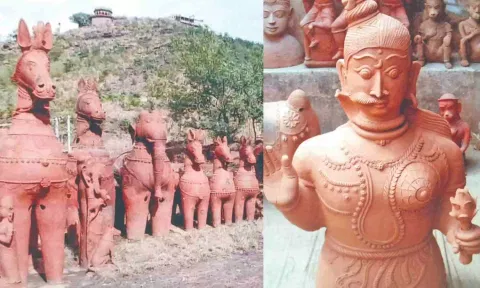 Terracotta horses and Ayyanar