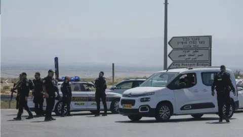 Israeli police after the shoot out&nbsp;(AP)