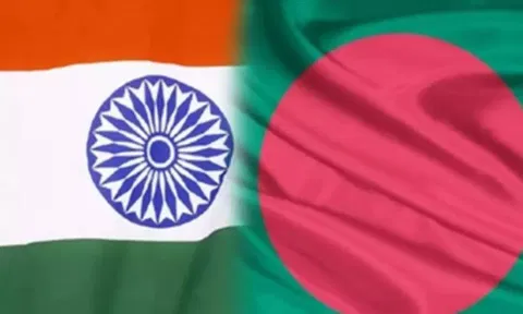 Flags of India and Bangladesh
