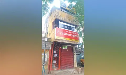 A commercial building constructed on the drain at VV Koil Street in Choolai