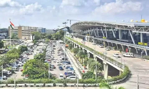 Parking lot in Chennai International Airport