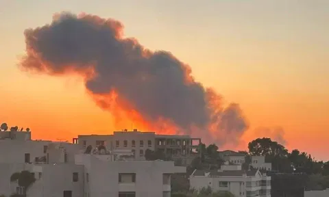 Smoke rises from Israeli airstrikes in Beirut&nbsp;