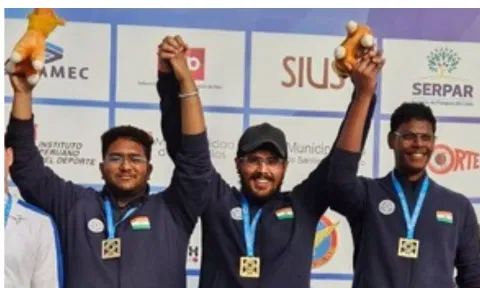 The trio of Mukesh Nelavalli, Raajwardan Patil, and Harsimar Singh Rattha secured victory in the men’s 25m rapid-fire pistol team competition (IANS)