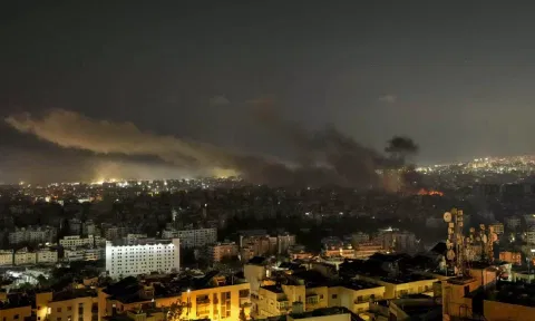 Smoke rises after Israeli airstrikes