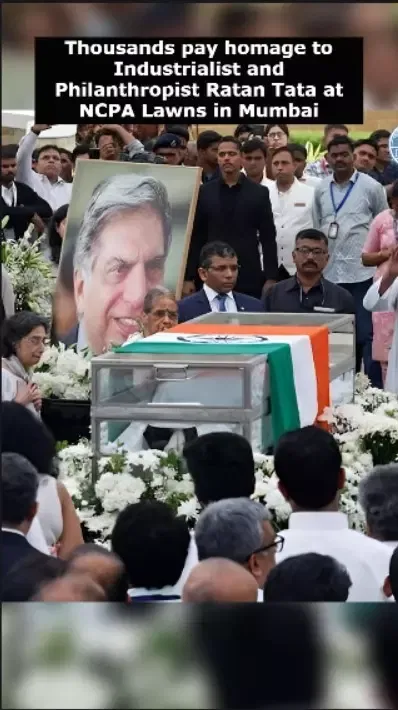 Thousands pay homage to Industrialist and Philanthropist Ratan Tata at NCPA Lawns in Mumbai
