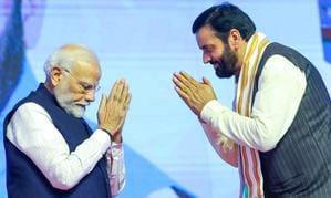Nayab Singh Saini with PM Modi&nbsp;