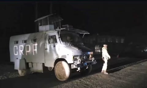 Security forces cordon off the area after a terrorist attack (PTI)