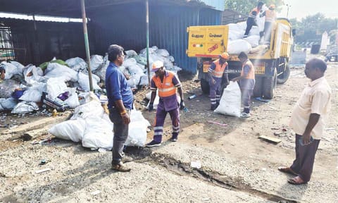 Cracker waste is collected and transferred to the processing plant at Gummidipoondi